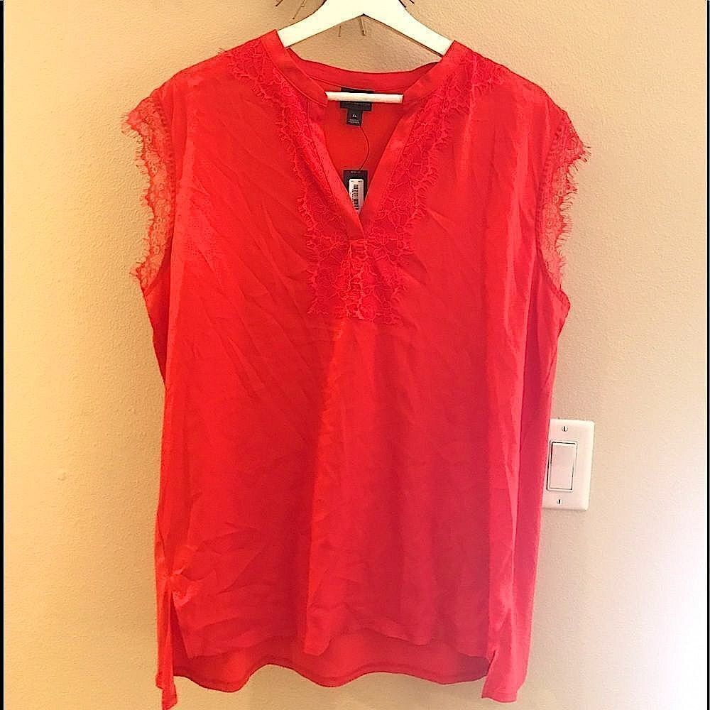 NWT Red Sheer Blouse